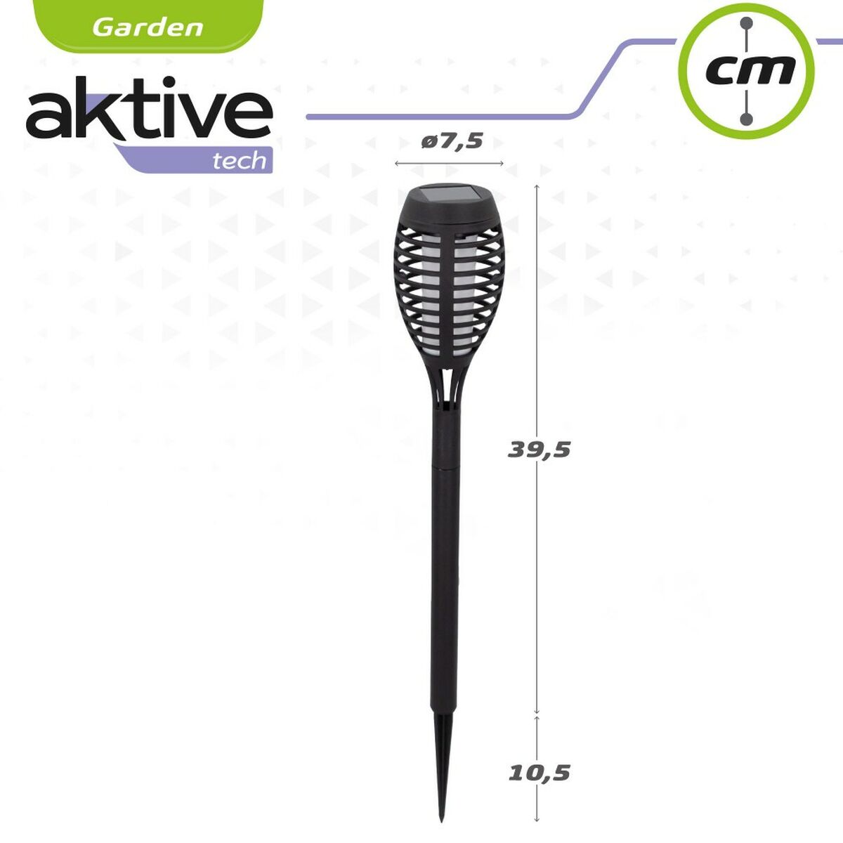 Set de torches de jardin solaires Aktive Plastique 7,5 x 50 x 7,5 cm (4 Unités)