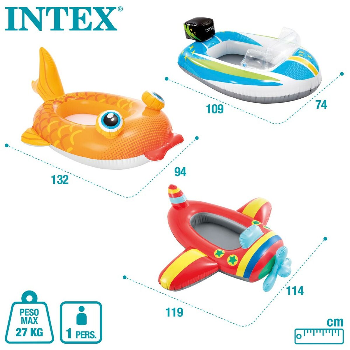 Bateau gonflable Intex 98 x 39 x 72 cm (24 Unités)