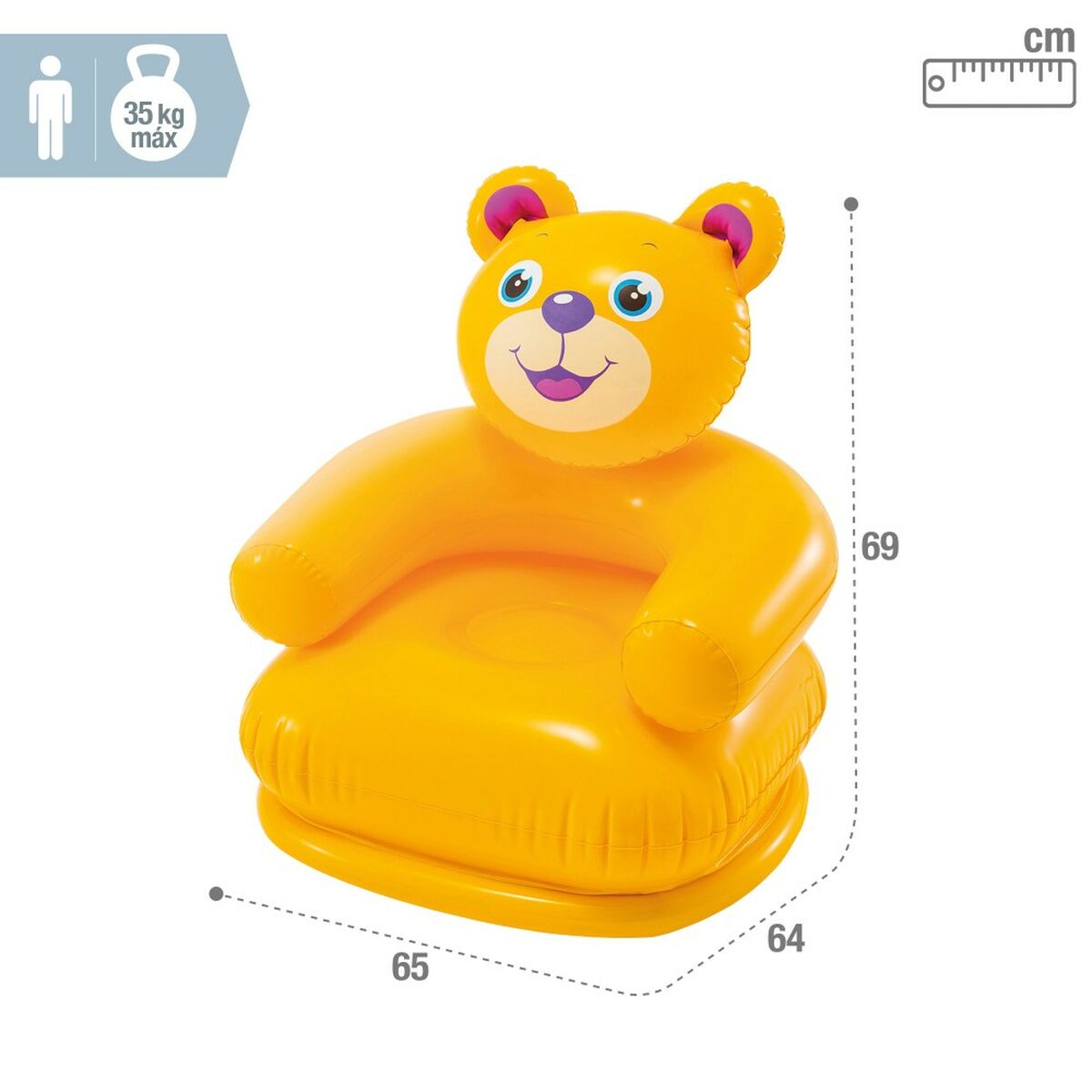 Fauteuil gonflable Intex HAPPY ANIMAL 66 x 79 x 64 cm