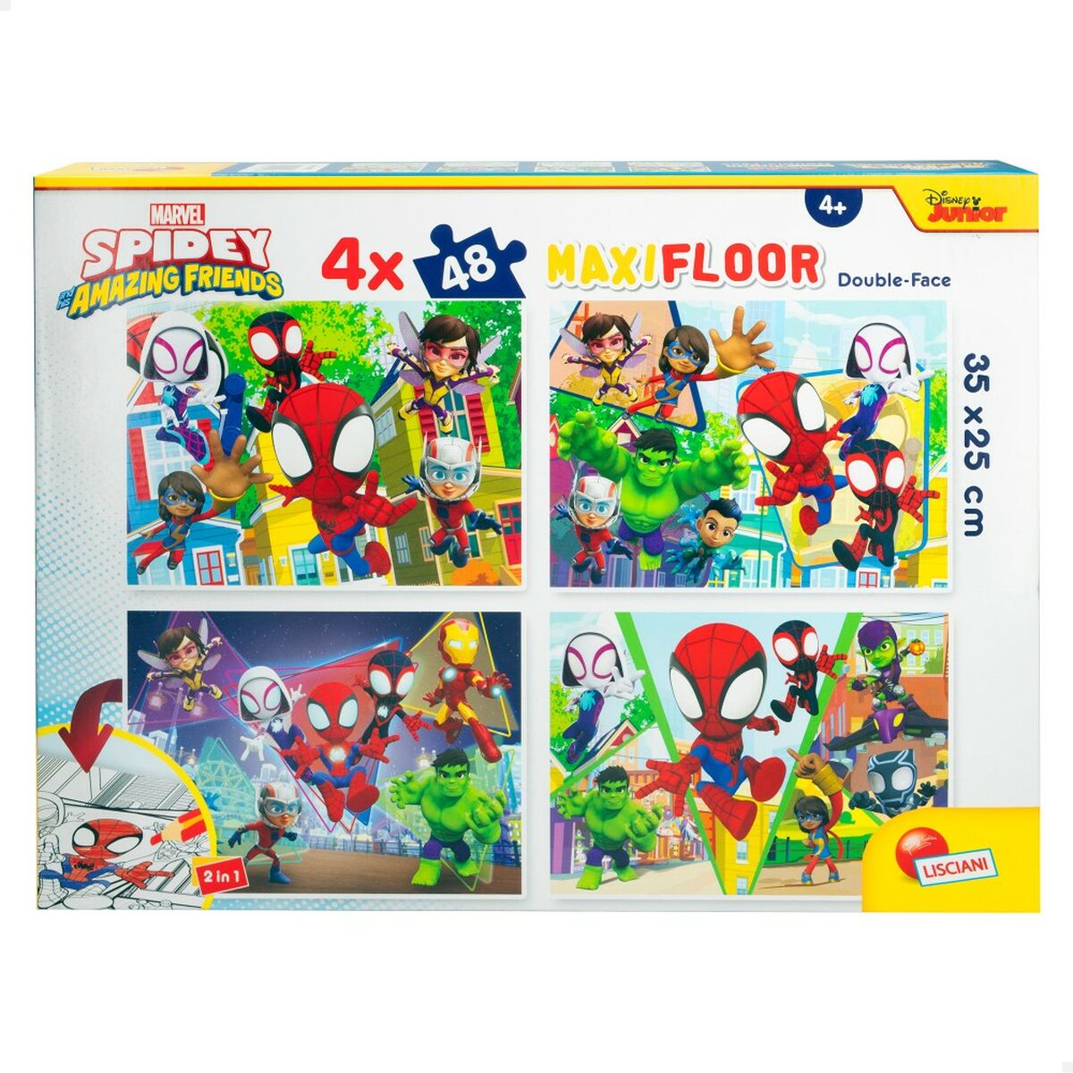 Set de 4 Puzzles Spidey 35 x 1,5 x 25 cm 48 Pièces (6 Unités)