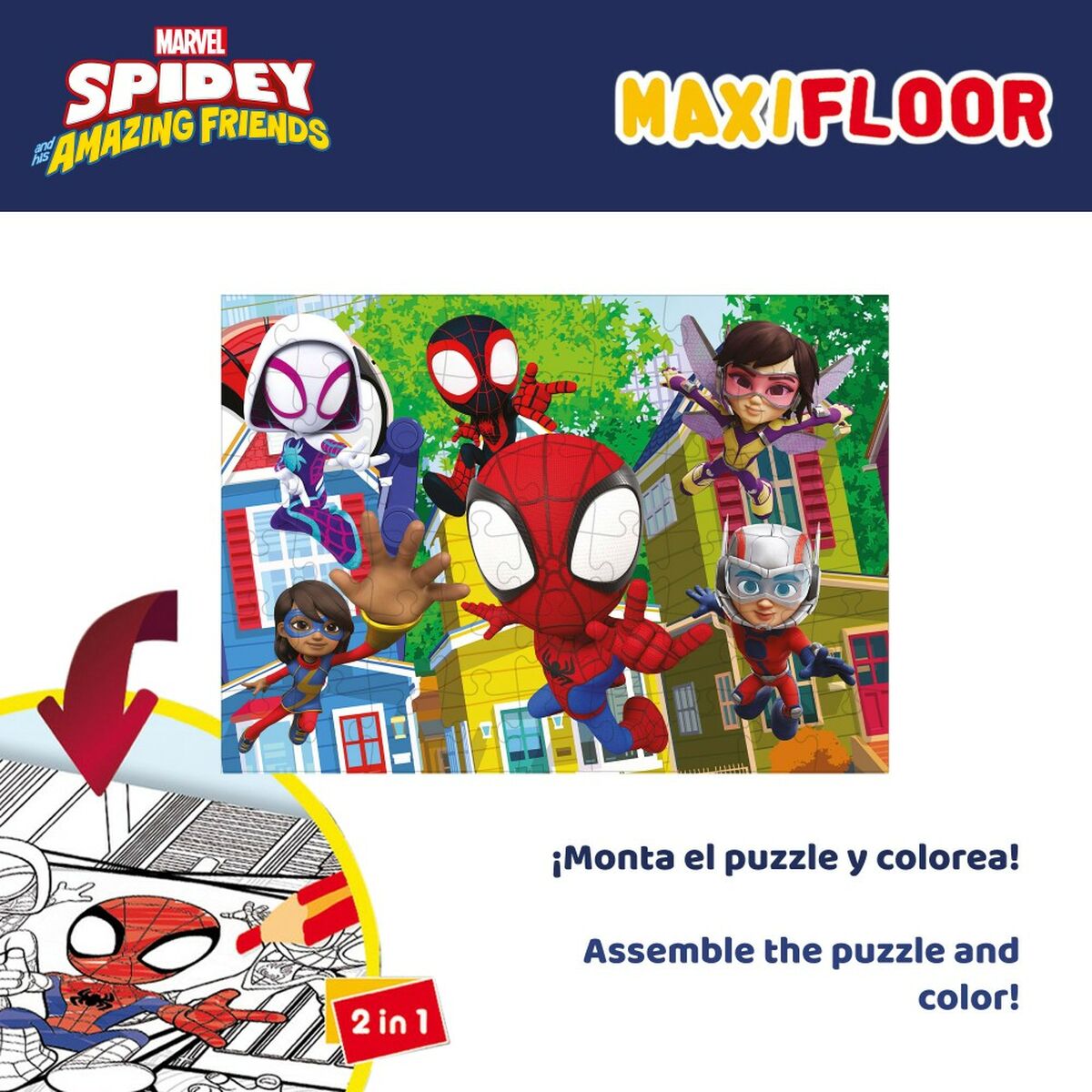Set de 4 Puzzles Spidey 35 x 1,5 x 25 cm 48 Pièces (6 Unités)