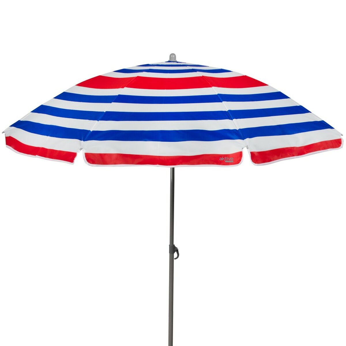Parasol de plage Aktive Bleu Rouge Multicouleur Argenté Ø 160 cm 160 x 167 x 160 cm (12 Unités)
