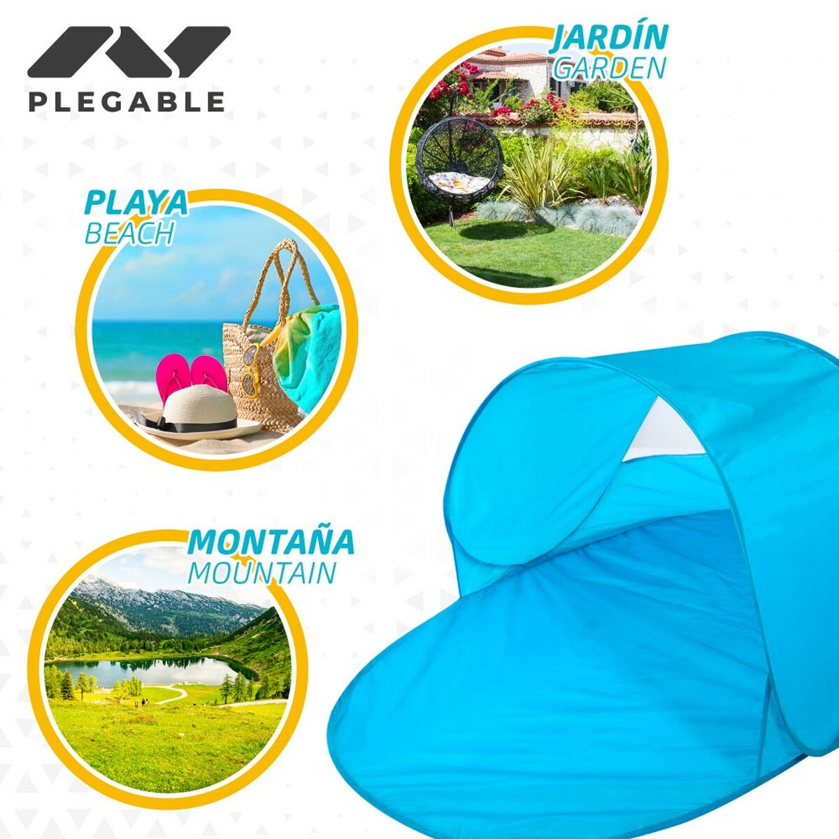 pare-vent de plage Aktive 130 x 72 x 85 cm (6 Unités)