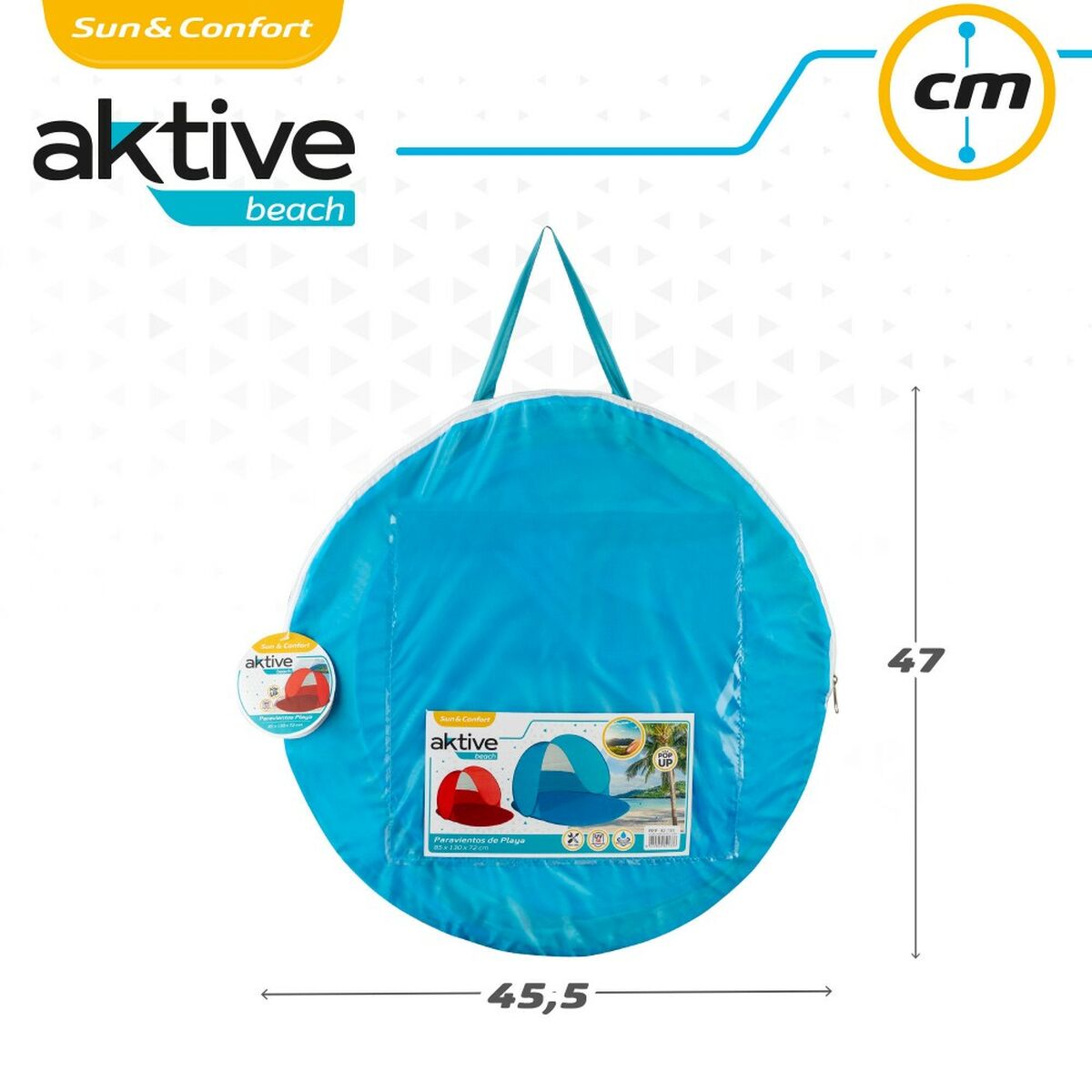 pare-vent de plage Aktive 130 x 72 x 85 cm (6 Unités)