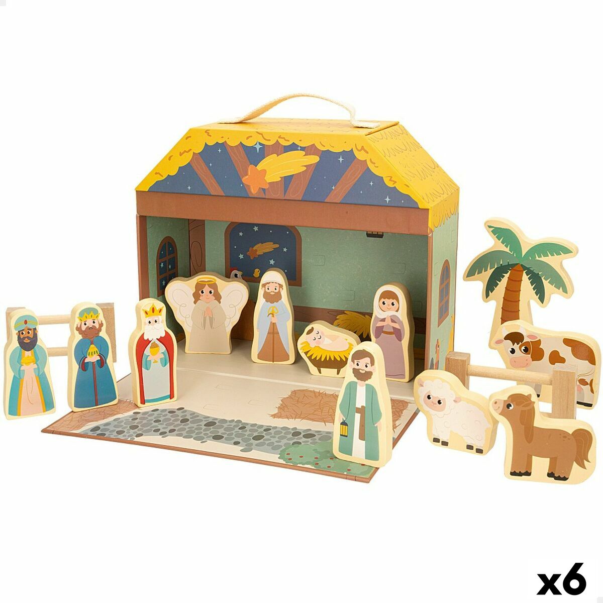 Crèche de Noël Woomax Bois Plastique 25 x 20 x 24,5 cm 15 Pièces