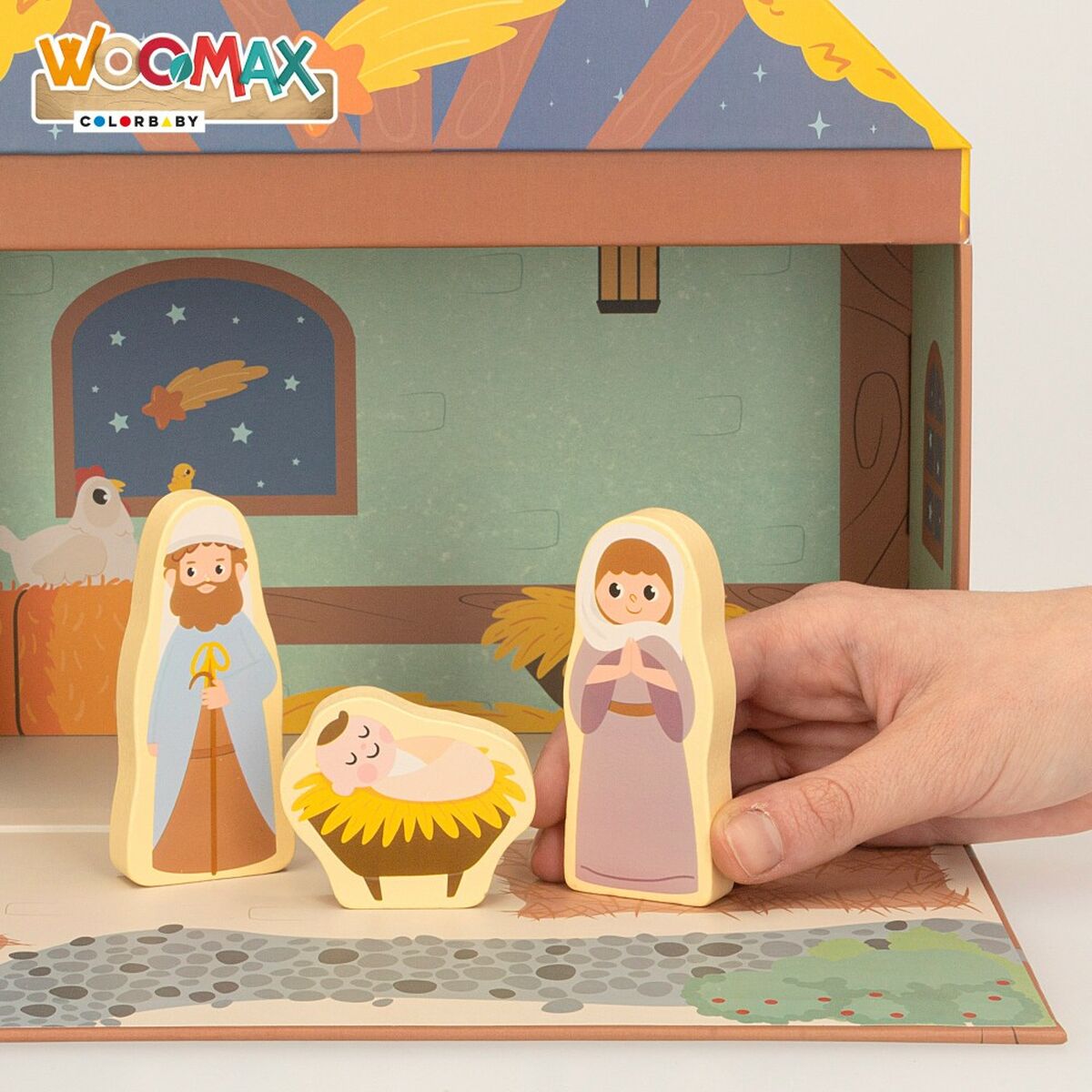 Crèche de Noël Woomax Bois Plastique 25 x 20 x 24,5 cm 15 Pièces