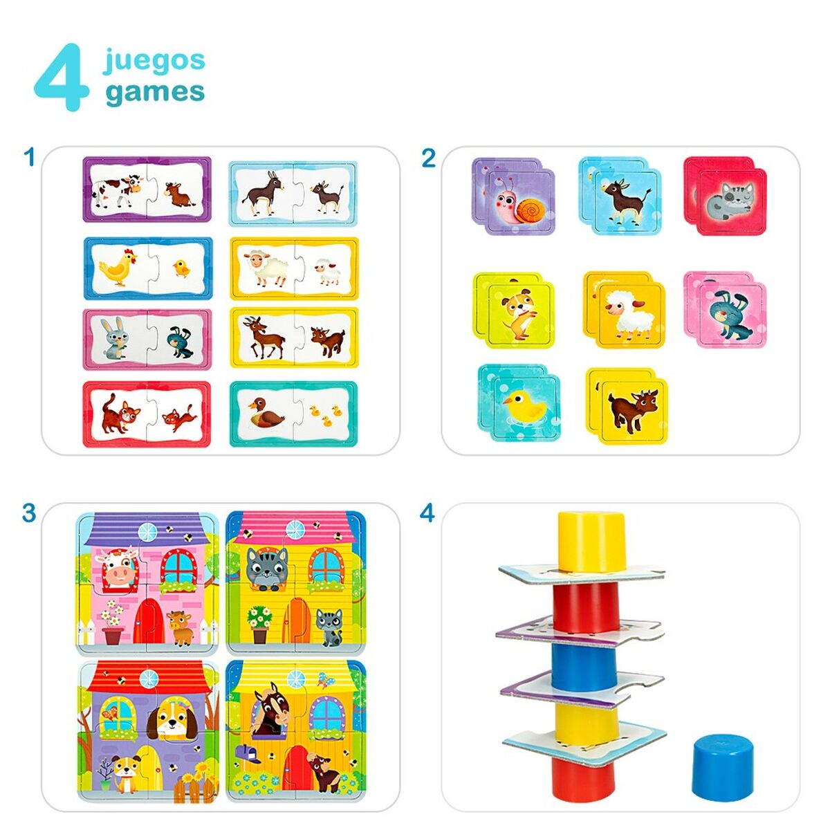 Puzzle Lisciani Giochi Carotina Baby 16 x 1 x 16,5 cm Ferme 4 en 1 (12 Unités)