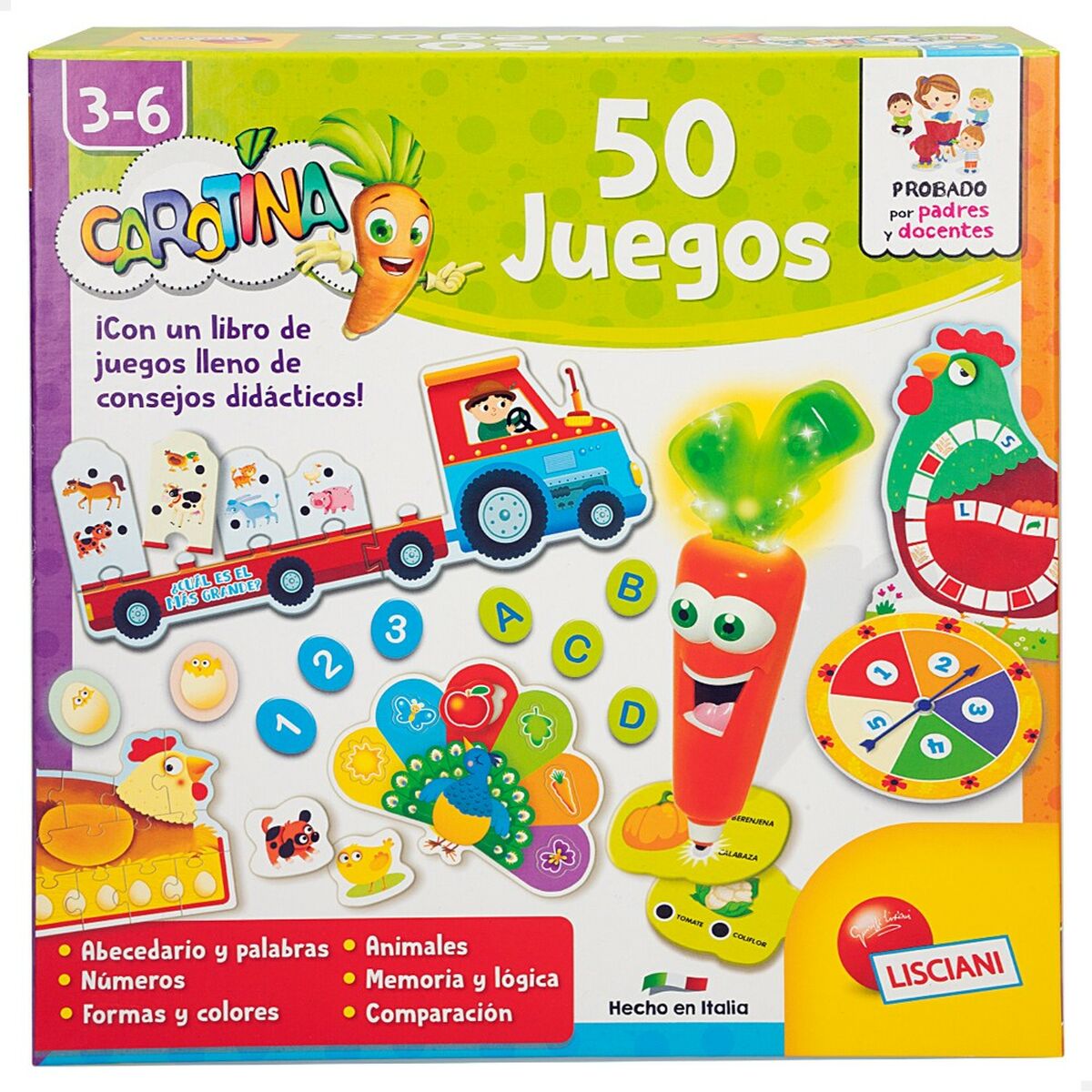 Jouet Educatif Lisciani Giochi Carotina Baby 50 Juegos 4,5 x 14,5 x 3,5 cm Électronique (6 Unités)