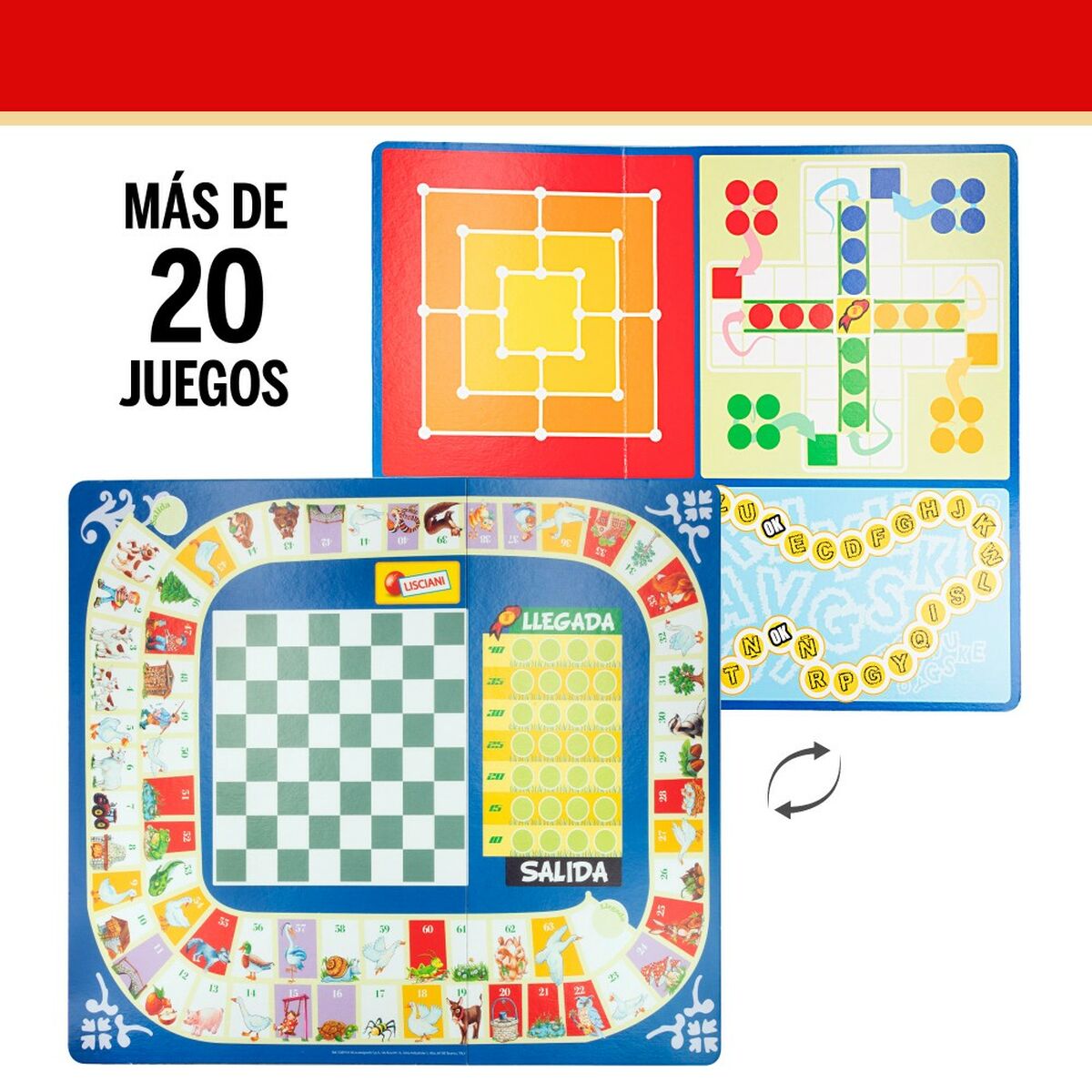 Jeu de société Lisciani Giochi Juegos reunidos 40 x 0,1 x 33 cm ES (12 Unités)