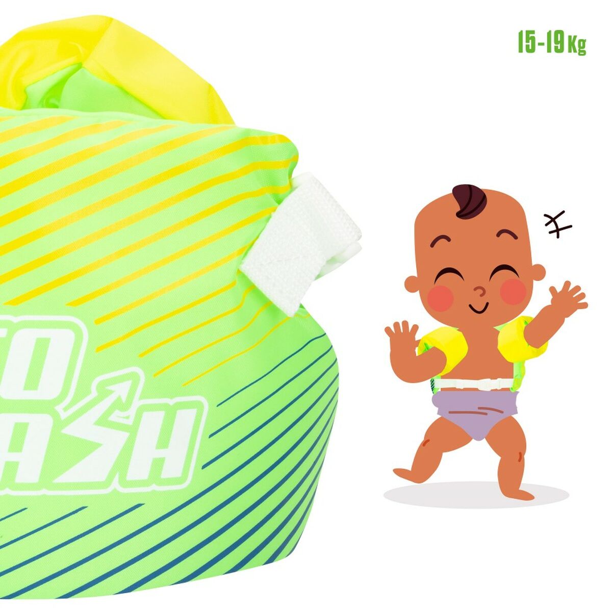 Manchettes AquaSport Jaune Vert 53 x 20 x 18 cm (6 Unités)