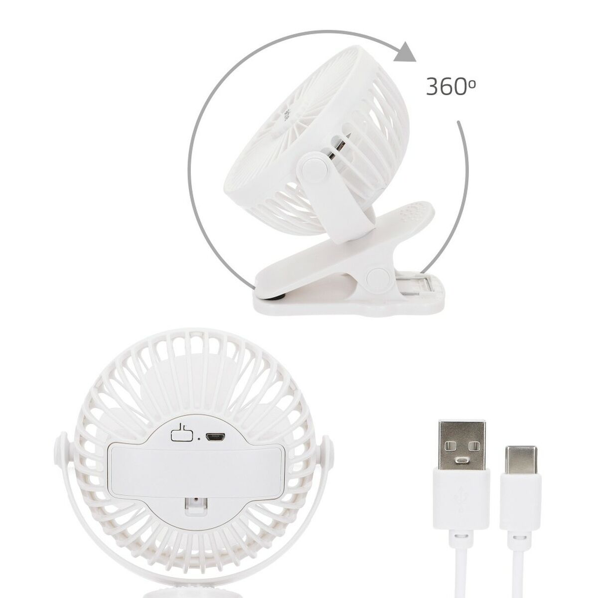 Ventilateur de Bureau Rechargeable Aktive (6 Unités)