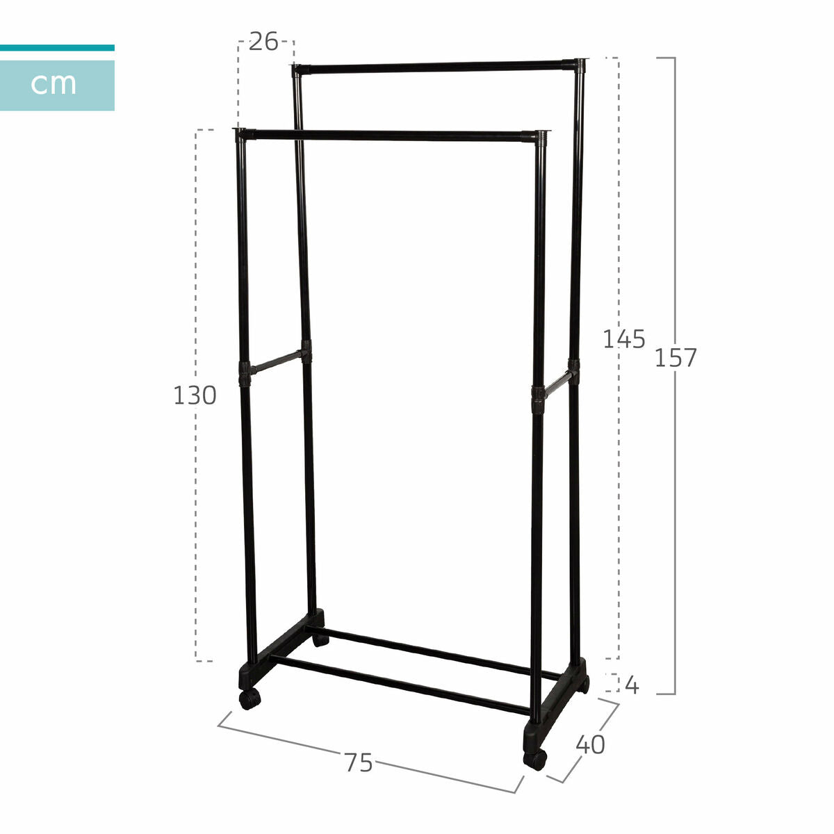 Porte-manteau Max Home Acier Plastique 75 x 157 x 40 cm (4 Unités)