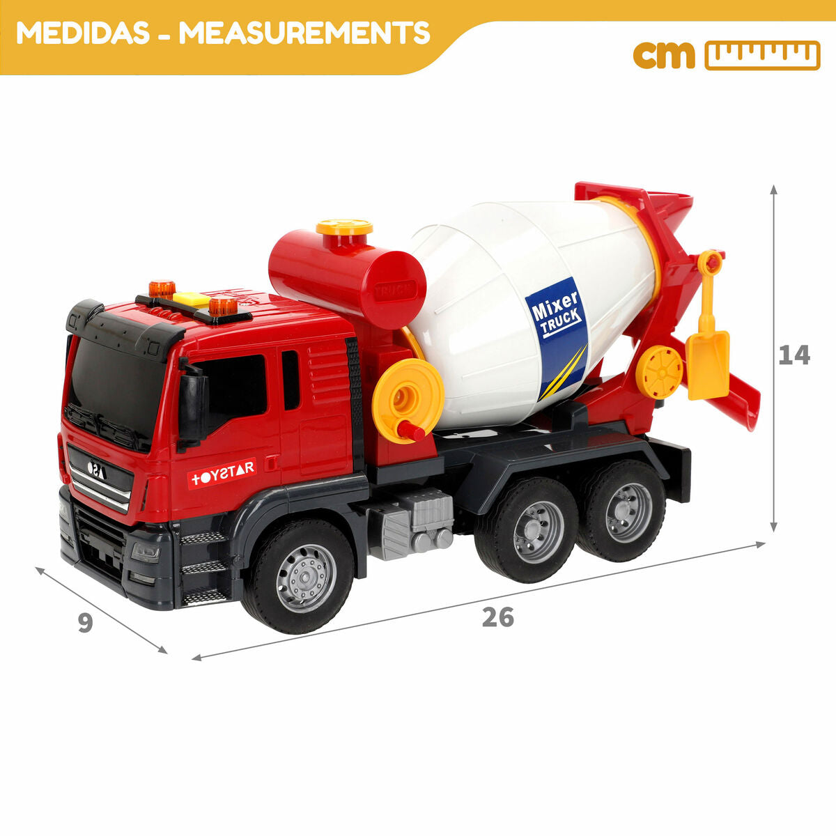 Camion avec Bétonnière Speed & Go 26 x 14 x 9 cm (6 Unités)