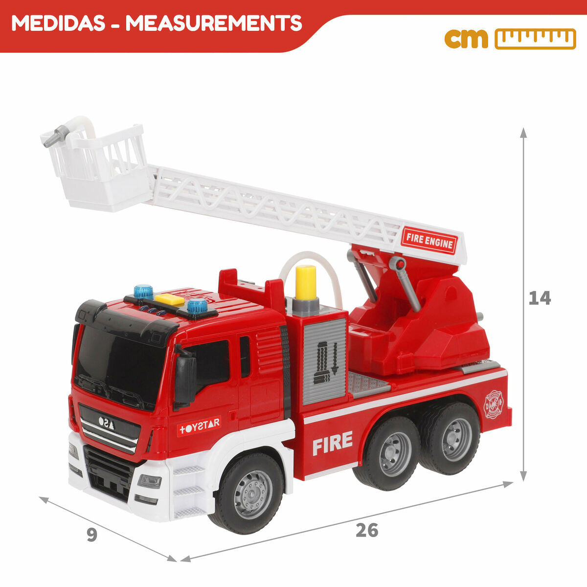 Camion de pompier son et lumière Speed & Go 26 x 14 x 9 cm (6 Unités)