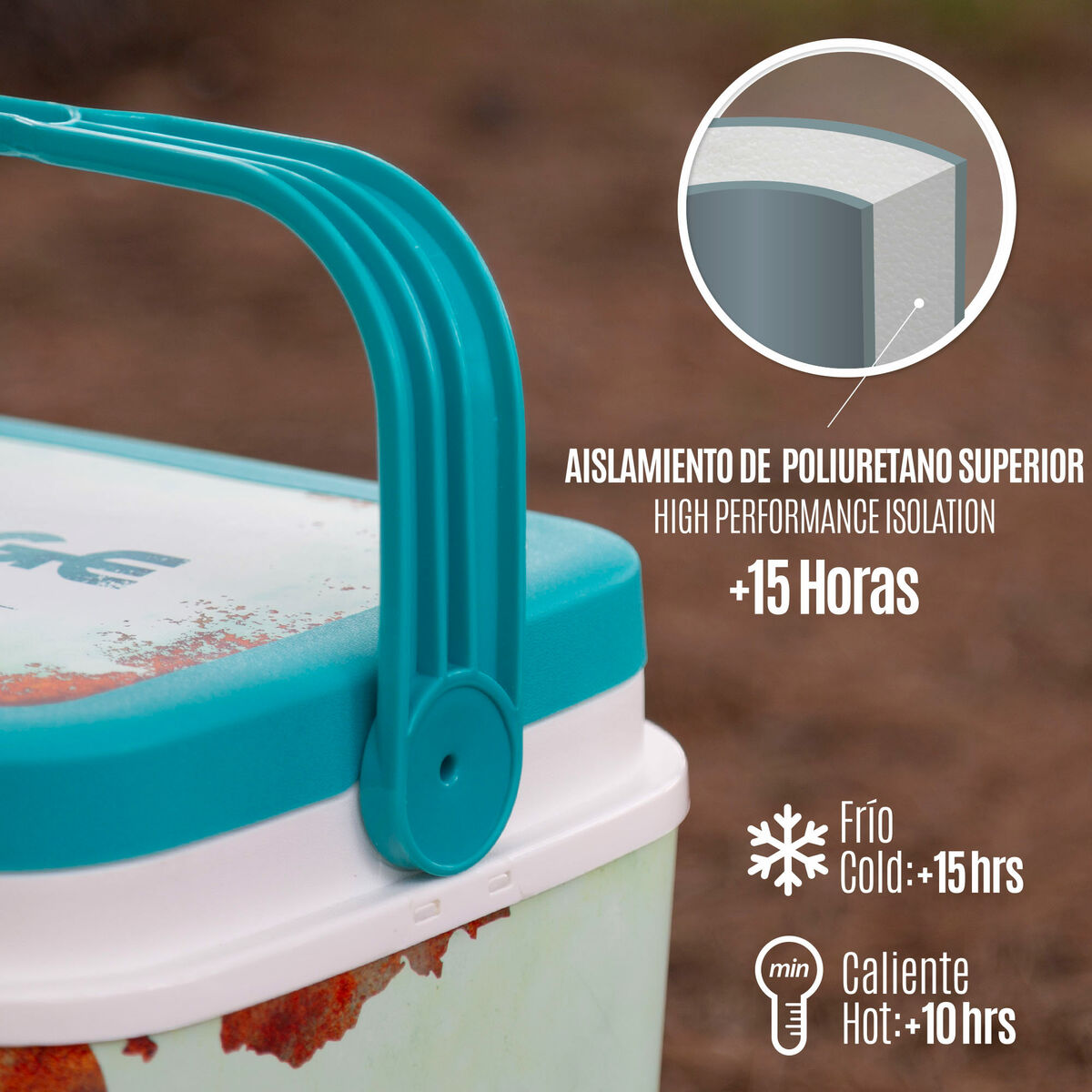 Glacière Rigide Portable Aktive 24 L 37 x 35 x 27 cm Bleu (2 Unités)