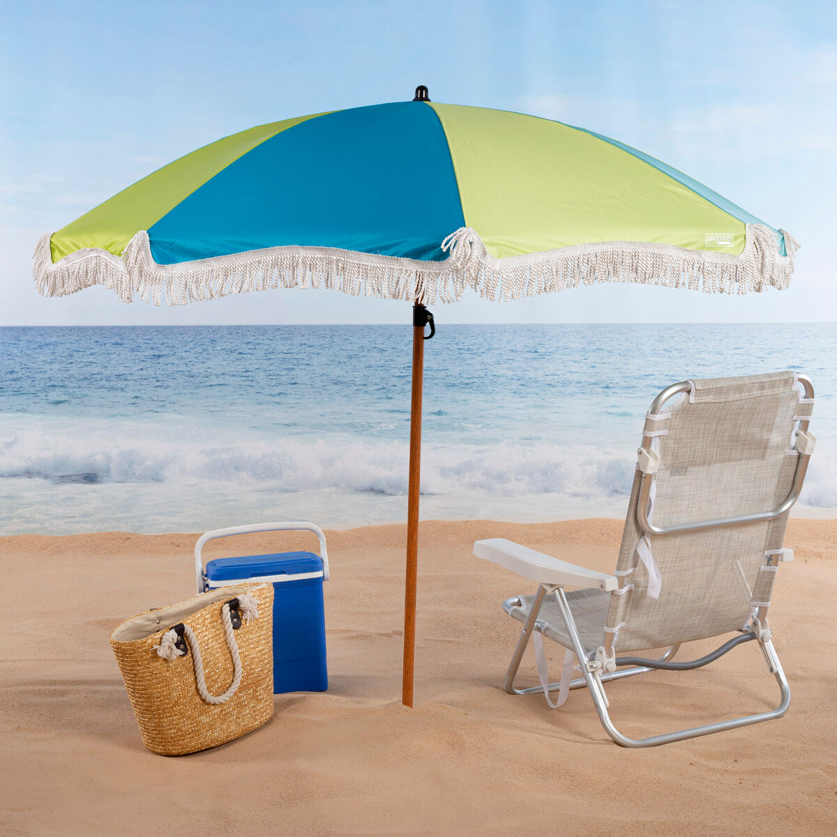 Parasol de plage Aktive Multicouleur 180 x 187 x 180 cm (4 Unités)