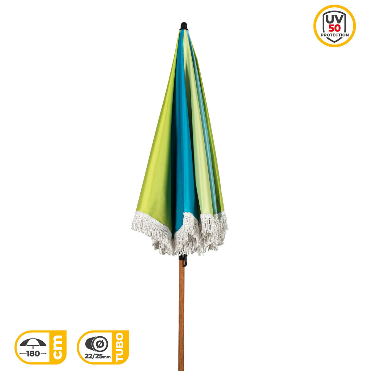 Parasol de plage Aktive Multicouleur 180 x 187 x 180 cm (4 Unités)