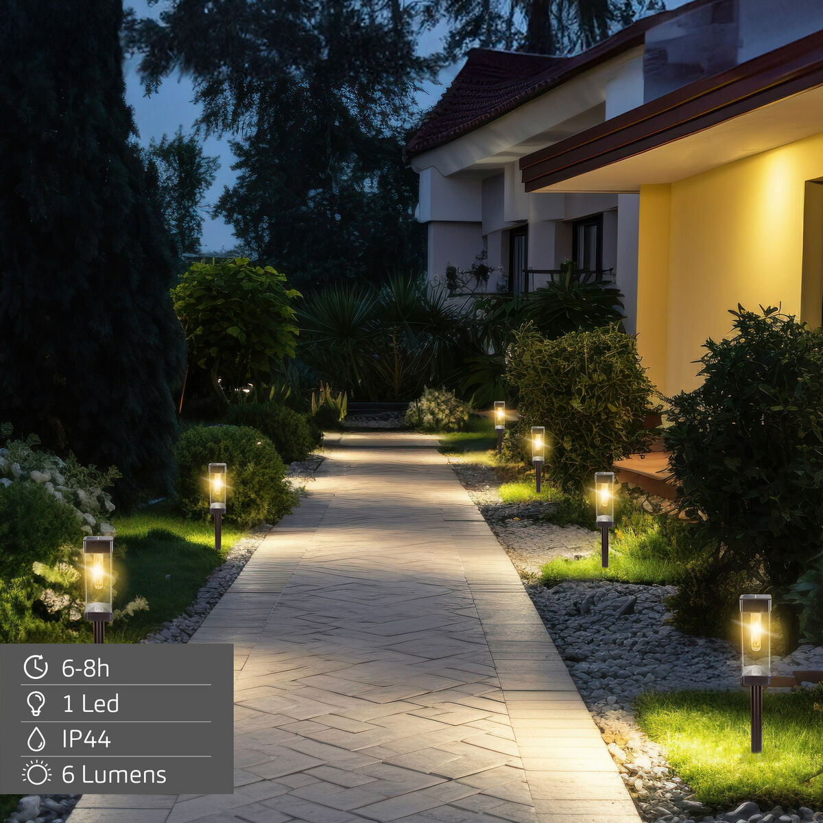 Lampe solaire Aktive 6 x 55 x 6 cm (4 Unités)