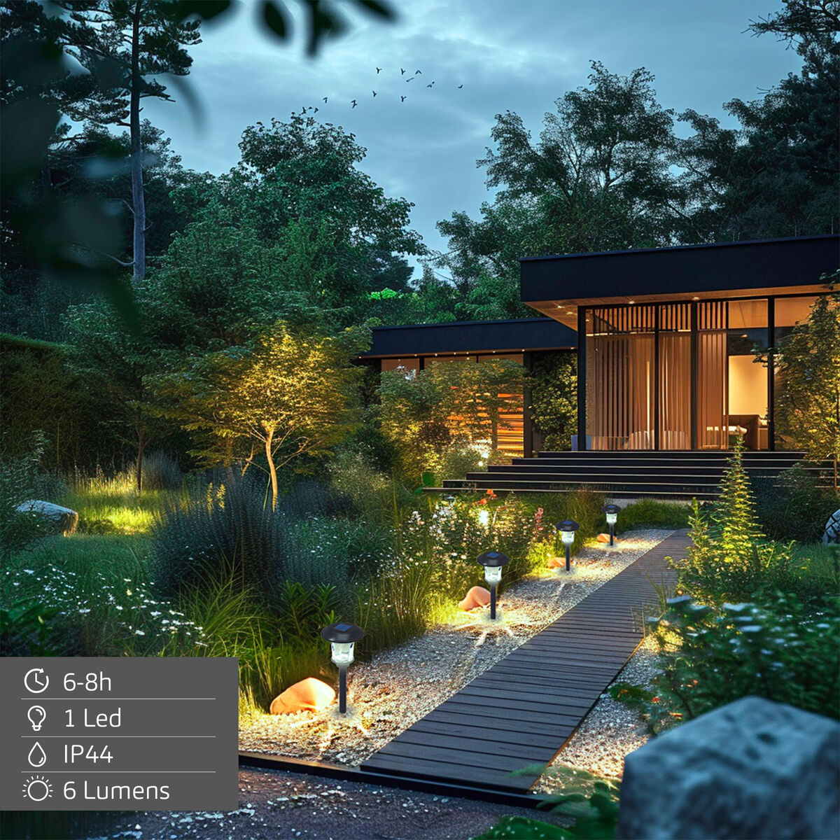 Lampe solaire Aktive 15 x 49 x 15 cm (4 Unités)