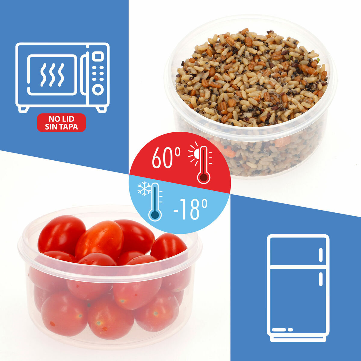 Ensemble de contenants de cuisine hermétiques empilables Max Home 23 x 11 x 23 cm 6 Unités