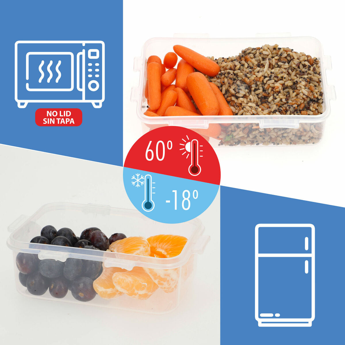 Ensemble de contenants de cuisine hermétiques empilables Max Home 29 x 12 x 20 cm 6 Unités