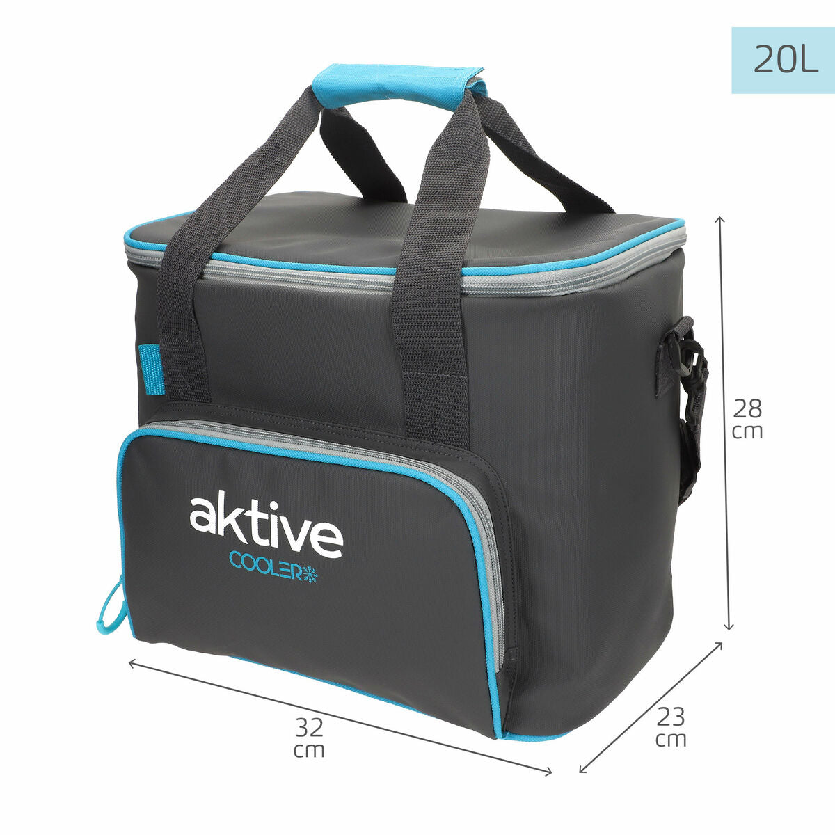 Glacière Aktive 20 L 32 x 28 x 23 cm Noir (4 Unités)