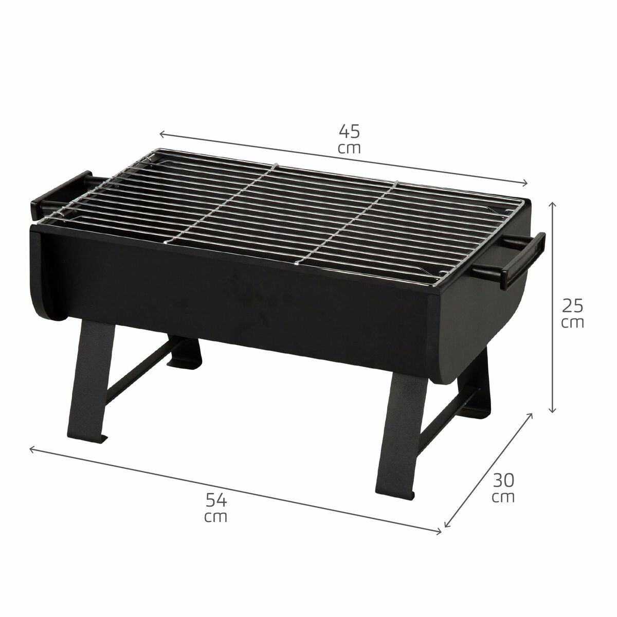 Barbecue Portable Aktive Acier 45 x 25 x 30 cm Noir (2 Unités)