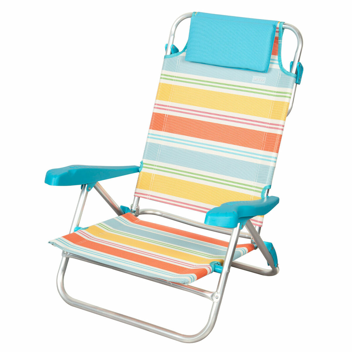 Chaise de Plage Aktive Multicouleur 48 x 90 x 60 cm (2 Unités)