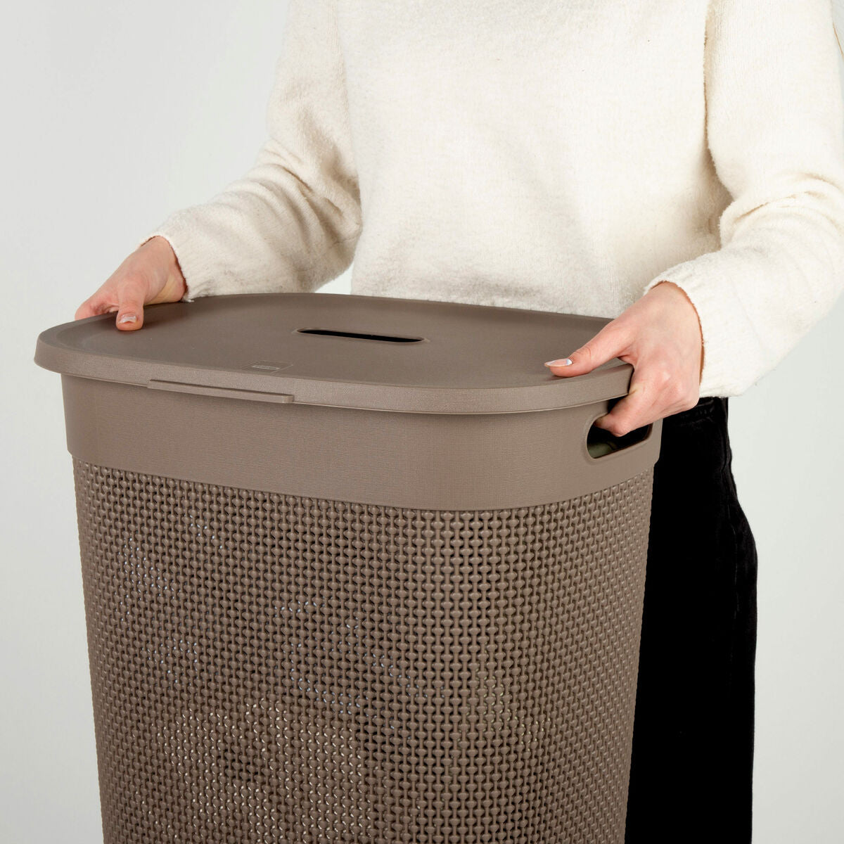 Panier à linge Curver Marron Plastique 55 L 44 x 61 x 35 cm (8 Unités)