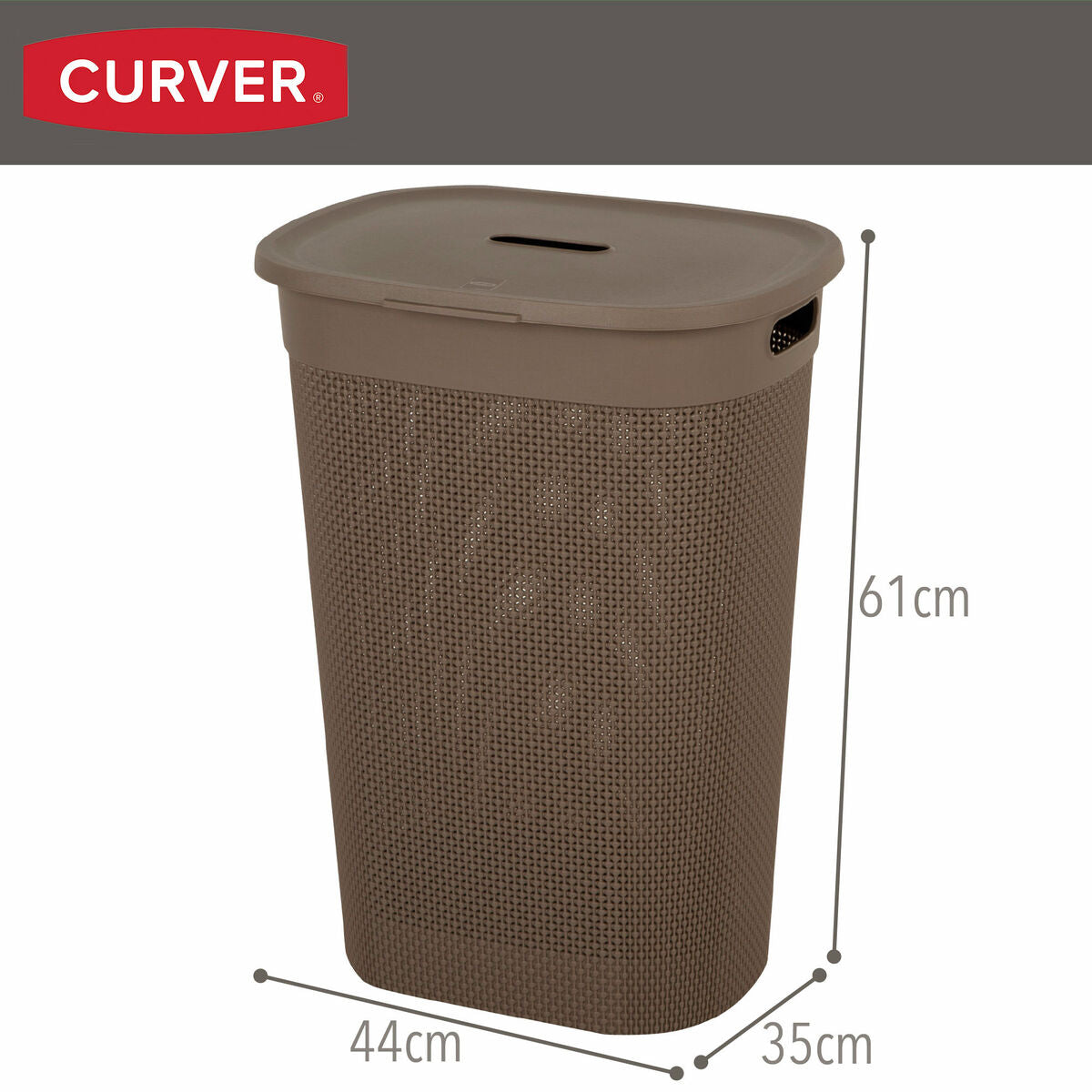 Panier à linge Curver Marron Plastique 55 L 44 x 61 x 35 cm (8 Unités)