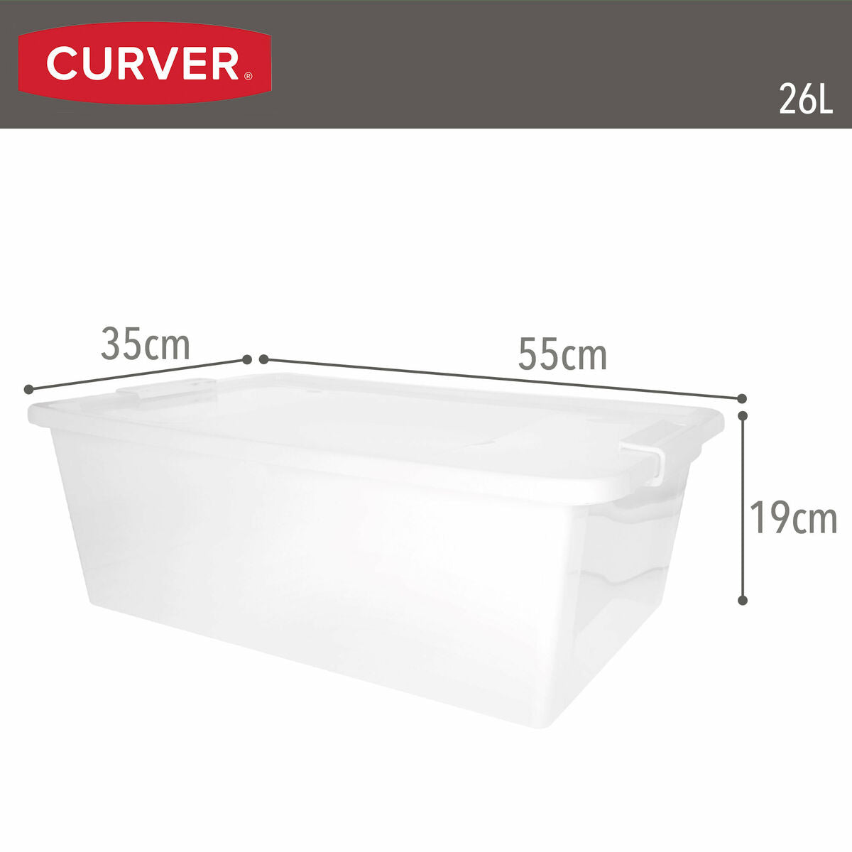 Boîte de rangement avec couvercle Curver Blanc Plastique 26 L 55 x 19 x 35 cm (7 Unités)