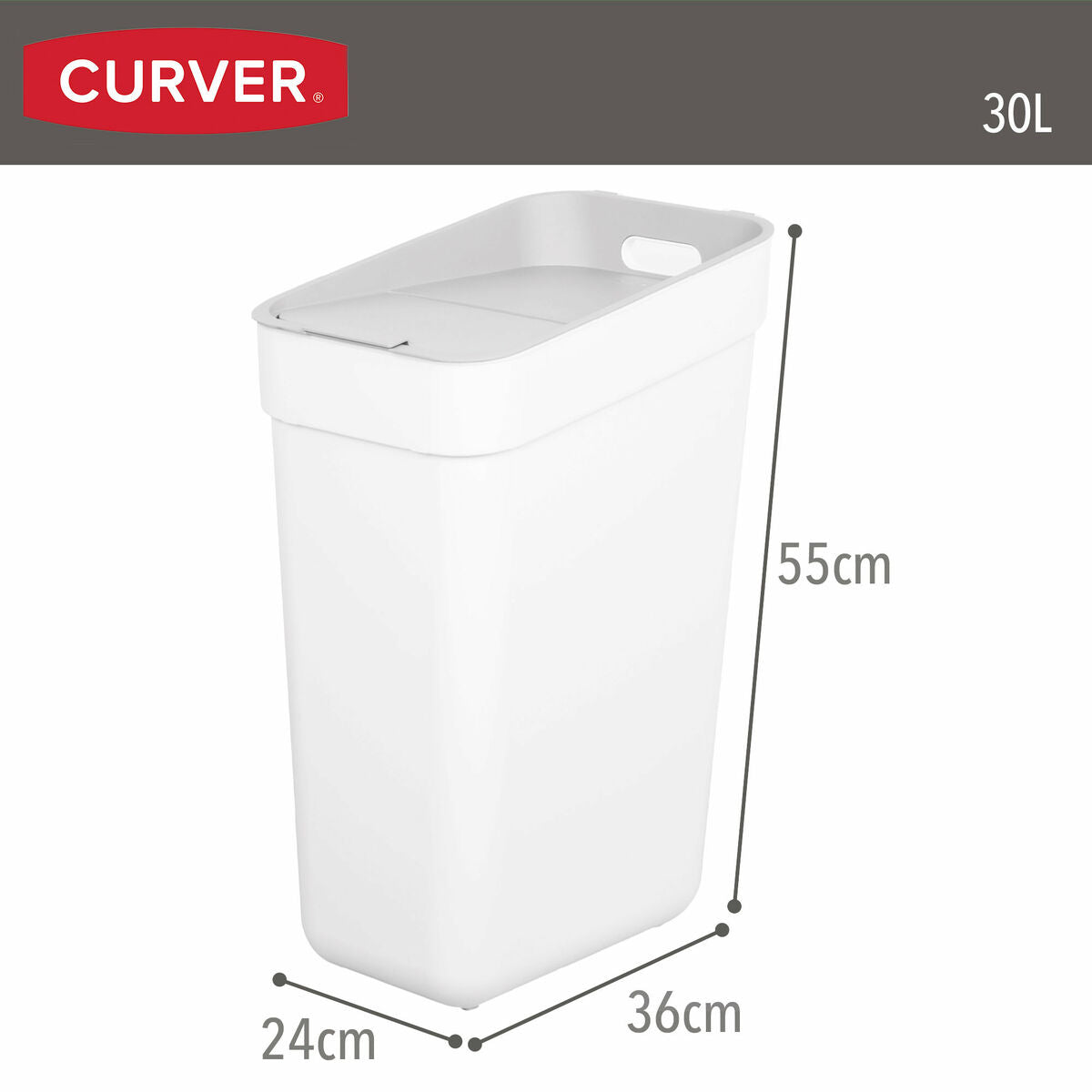 Poubelle Curver Blanc Plastique 30 L (6 Unités)