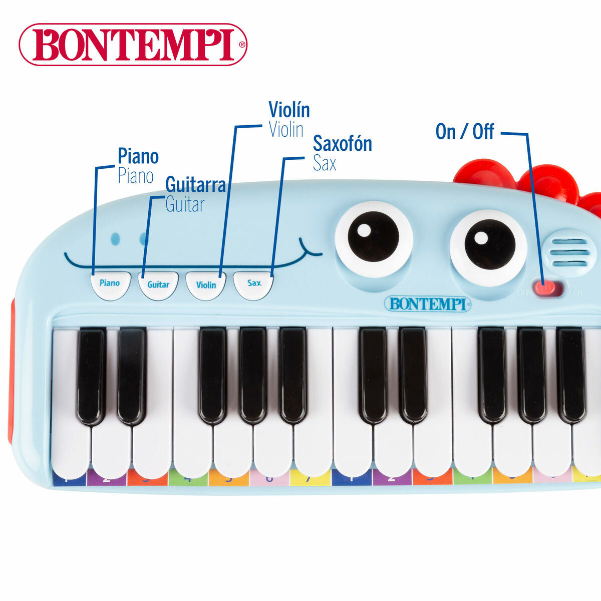 Piano Éducatif Apprentissage Bontempi Dino 30 x 4 x 14 cm (4 Unités)