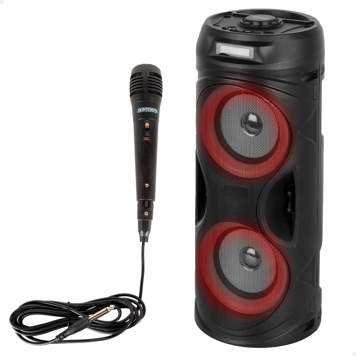 Enceinte avec Microphone Karaoké Bontempi Plastique 16 x 38 x 16 cm (2 Unités)
