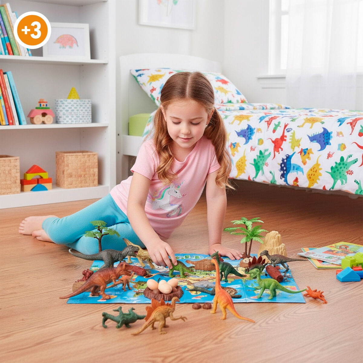 Set Dinosaures Colorbaby 18 x 10 x 6 cm 30 Pièces 4 Unités