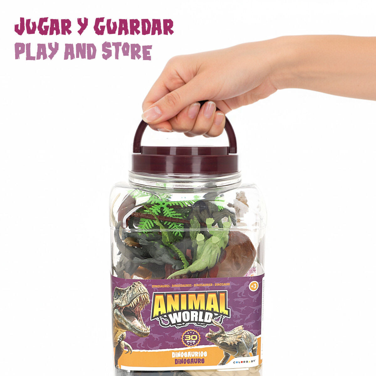 Set Dinosaures Colorbaby 18 x 10 x 6 cm 30 Pièces 4 Unités