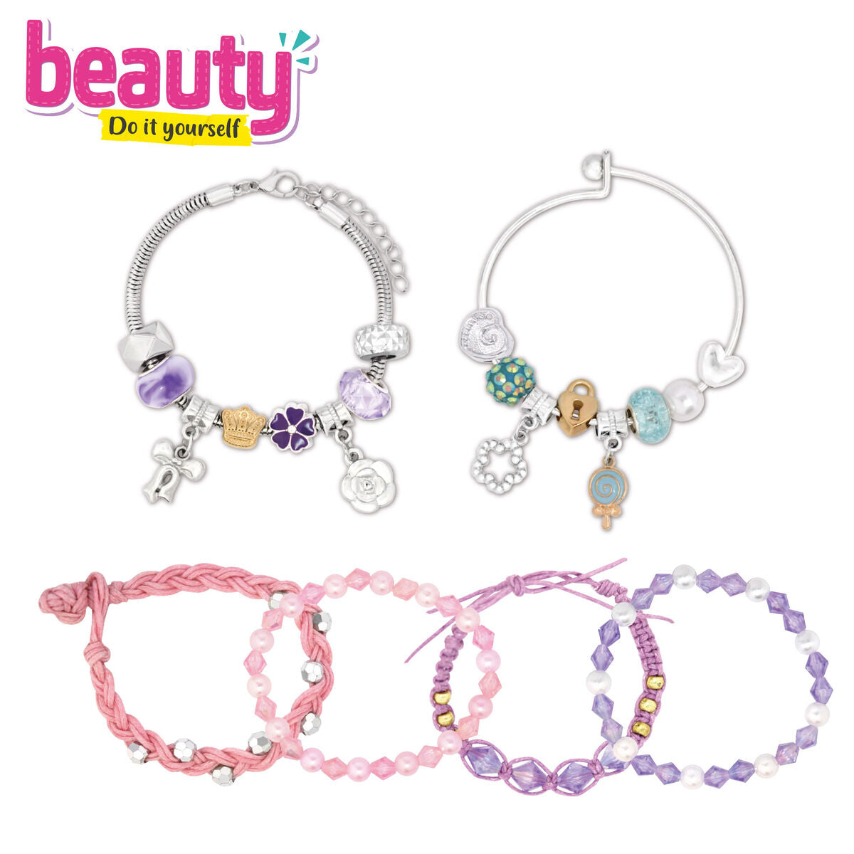 Kit de création de bracelets et colliers Colorbaby 6,5 X 0,1 X 6,5 CM (6 Unités)