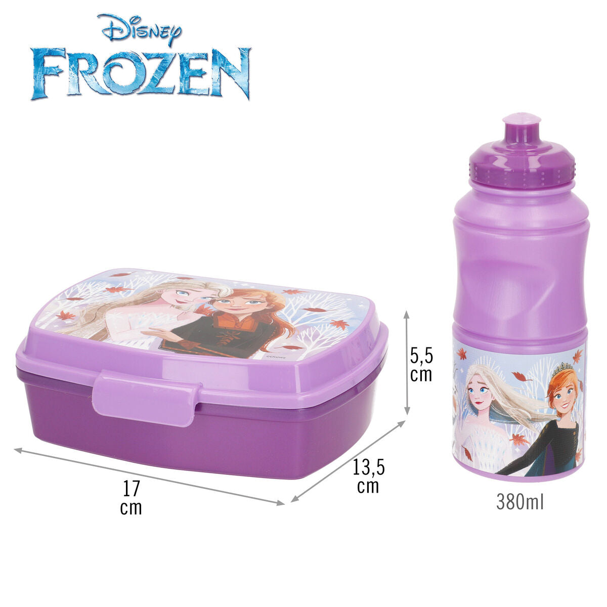 Sac à goûter avec accessoires Frozen 380 ml 17 x 5,5 x 13,5 cm (6 Unités)