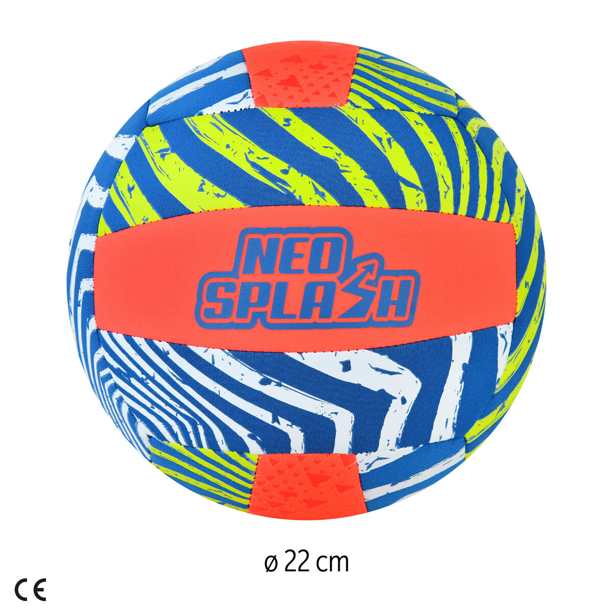 Ballon de Volleyball Aktive Neo Splash Jaune Bleu Orange Néoprène (24 Unités)