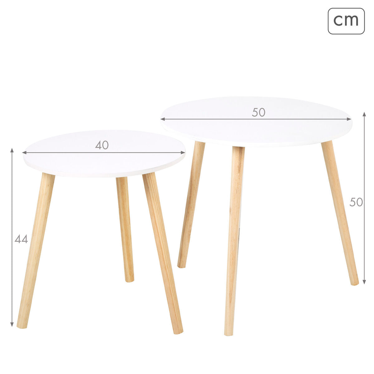 Jeu de 2 tables Max Home Blanc 50 x 50 x 50 cm (2 Unités)