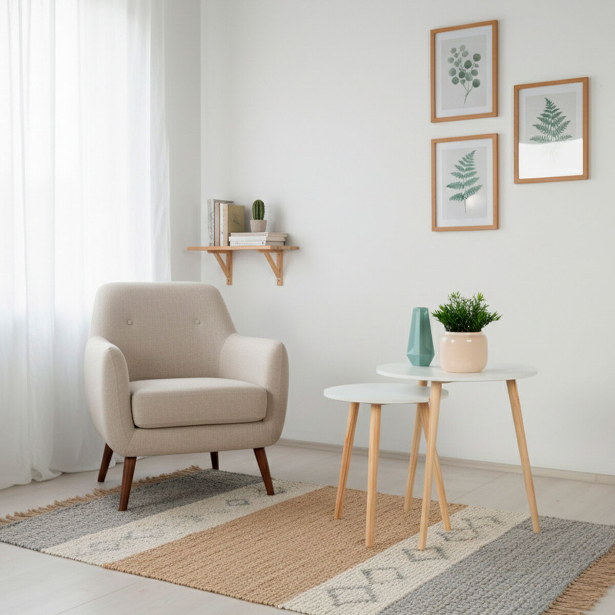 Jeu de 2 tables Max Home Blanc 50 x 50 x 50 cm (2 Unités)