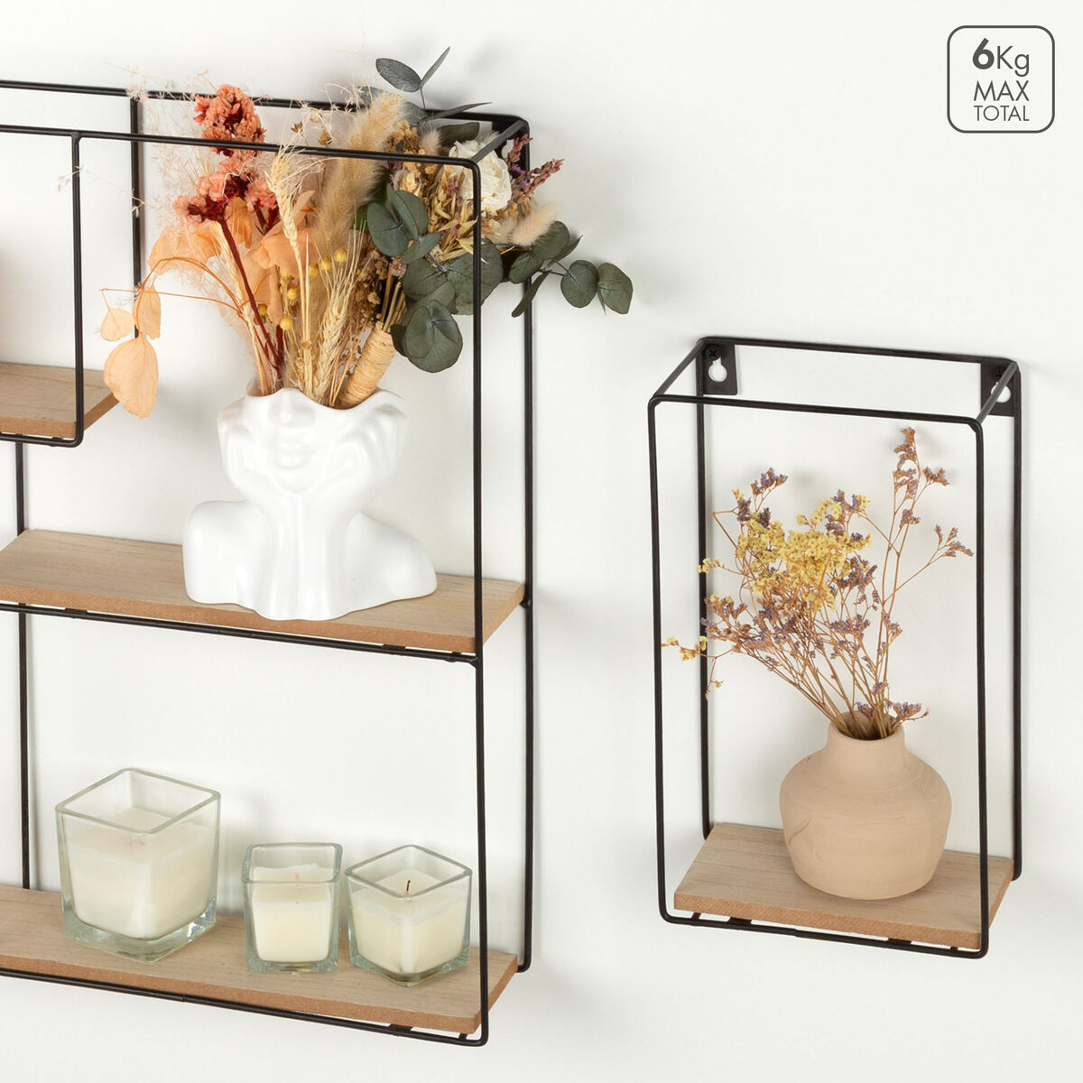 Étagère Max Home Fer Bois MDF (2 Unités)