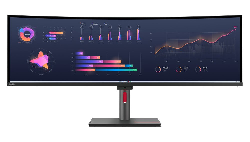 LENOVO ThinkVision P49w-30 LED Écran curved 49p 5120x1440 UltraWide Dual QHD IPS HDR TB4 USB-C Dock 100W 2xHDMI DP 4xUSB RJ45 S