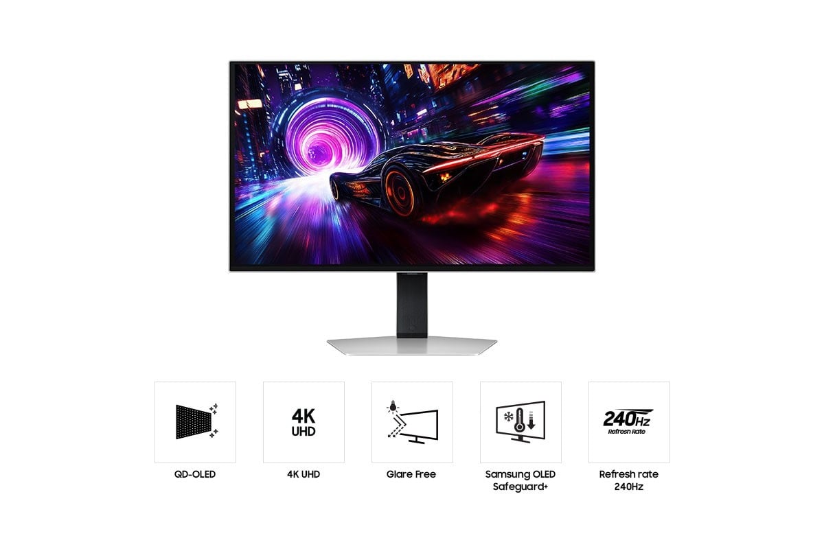 SAMSUNG ODYSSEY QD -OLED G81SF - Ecran gaming- 32p- UHD 4K- 240 Htz- 0,03 ms -Glare Free - HDR400 -2xHDMI- DP - 3xUSB Pivot