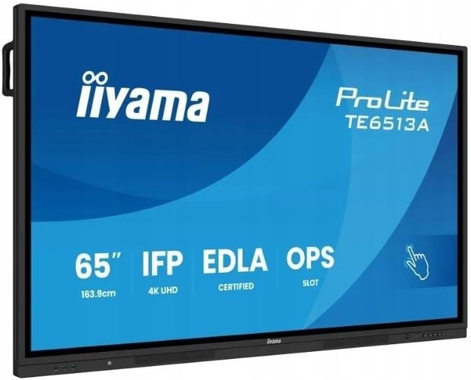 iiyama TE6513A-B1AG Panneau Plat Interactif IFP 65" IPS 4K IR 40 points 450cd Android 14 Google EDLA 2x20W WiFi VESA