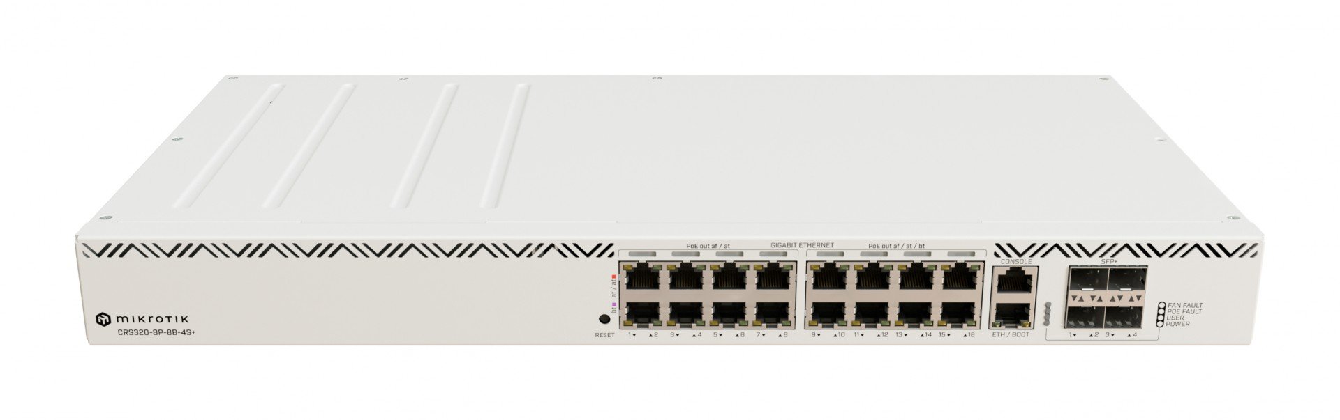 Mikrotik CRS320-8P-8B-4S+RM commutateur réseau Gigabit Ethernet (10/100/1000) Connexion Ethernet, supportant l'alimentation via ce port (PoE) - Déstockage - Neuf - Emballage d'origine légèrement endommagé