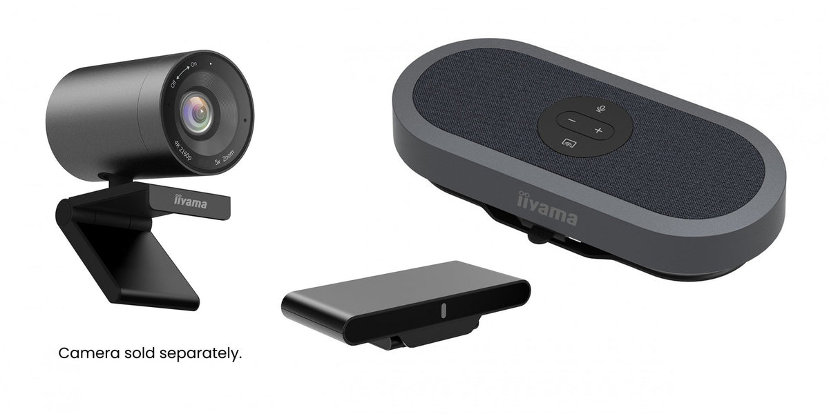 iiyama WP MEET03M Wireless Screen Sharing and Video Conferencing System for Huddle Rooms 4K 30 fps USB Speakerphone 360 Degree Microphones 4 m Voice Pickup