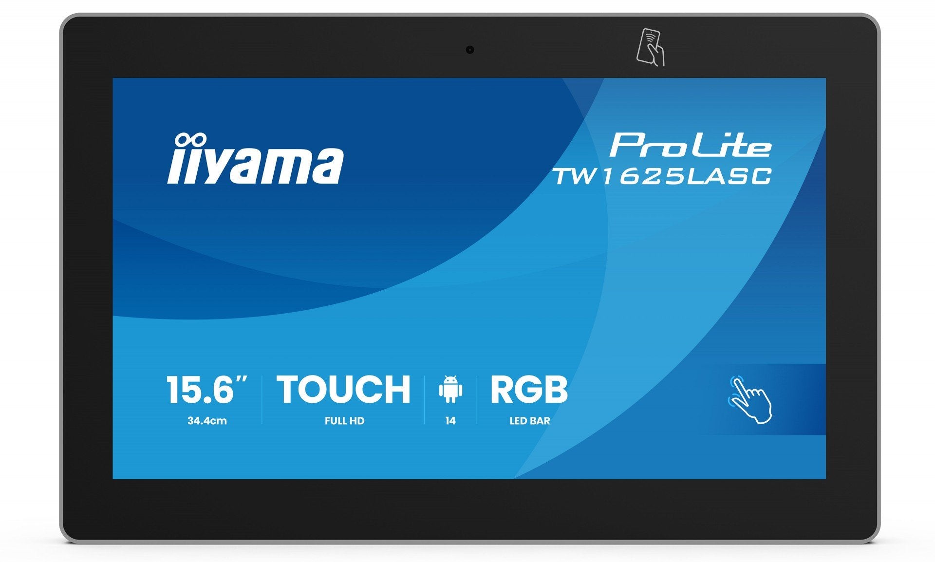 "iiyama TW1625LASC-B3PNR 15,6"" RGB LED-Lightbar Panel-PC avec Android 14+GMS SOC Octa-core RK3576 4 Go de mémoire 32 Go"