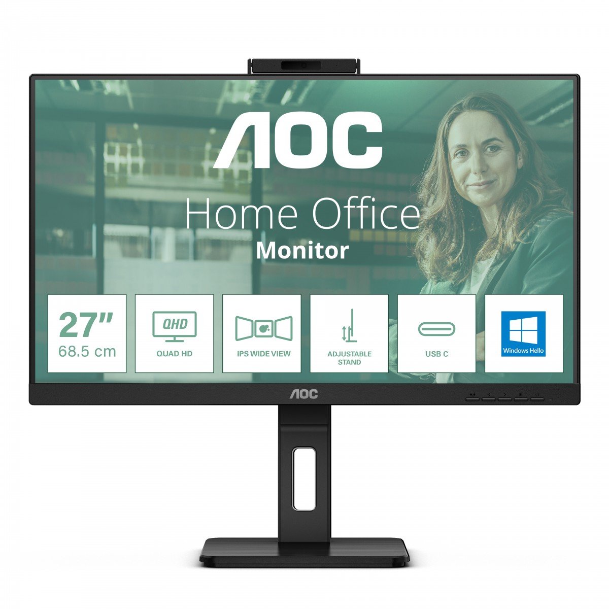AOC Q27P3CW 27p IPS TFT 2560x1440 HDMI DP USB Black