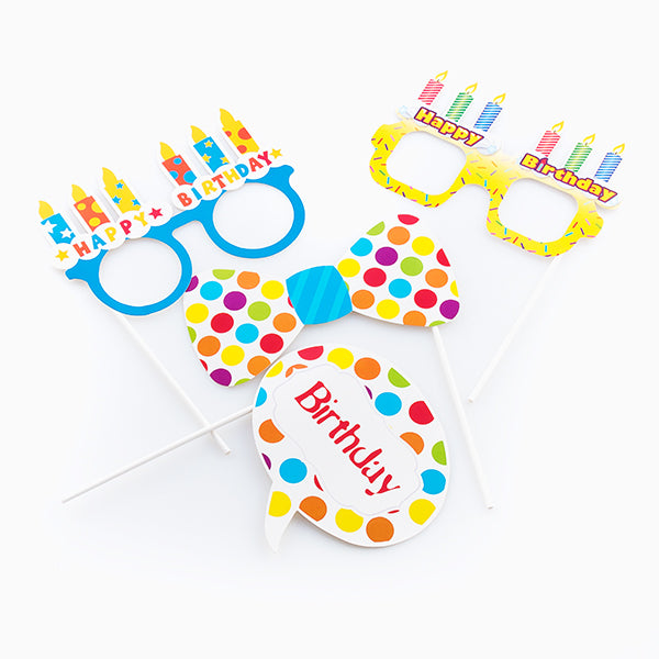 Accessoires d'Anniversaire pour Photos Amusantes Th3 Party (Pack de 5)
